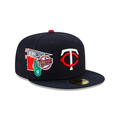 Blue Minnesota Twins Hat - New Era MLB City Patch 59FIFTY Fitted Caps USA2531974